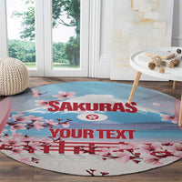 Japan Rugby Custom Round Carpet Go Sakuras Japanese Mount Fuji