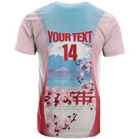 Japan Rugby Custom T Shirt Go Sakuras Japanese Mount Fuji
