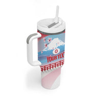 Japan Rugby Custom Tumbler With Handle Go Sakuras Japanese Mount Fuji