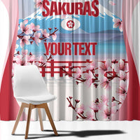 Japan Rugby Custom Window Curtain Go Sakuras Japanese Mount Fuji