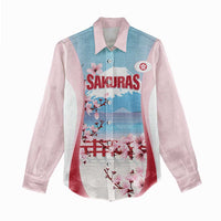 Japan Rugby Custom Women Casual Shirt Go Sakuras Japanese Mount Fuji