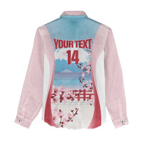 Japan Rugby Custom Women Casual Shirt Go Sakuras Japanese Mount Fuji