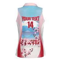 Japan Rugby Custom Women Sleeveless Polo Shirt Go Sakuras Japanese Mount Fuji