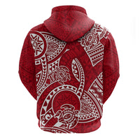 Polynesian Pride Hawaii Hoodie Hawaiian Tribal Honu Red Version - Wonder Print Shop
