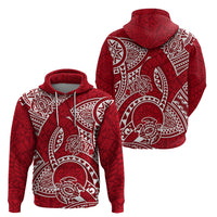 Polynesian Pride Hawaii Hoodie Hawaiian Tribal Honu Red Version - Wonder Print Shop