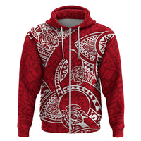 Polynesian Pride Hawaii Hoodie Hawaiian Tribal Honu Red Version - Wonder Print Shop