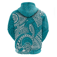 Polynesian Pride Hawaii Hoodie Hawaiian Tribal Honu Turquoise Version - Wonder Print Shop