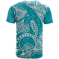Polynesian Pride Hawaii T Shirt Hawaiian Tribal Honu Turquoise Version - Wonder Print Shop