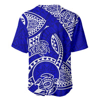 Polynesian Pride Hawaii Baseball Jersey Hawaiian Tribal Honu Blue Version - Wonder Print Shop