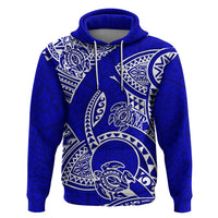 Polynesian Pride Hawaii Hoodie Hawaiian Tribal Honu Blue Version - Wonder Print Shop