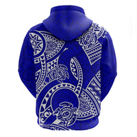 Polynesian Pride Hawaii Hoodie Hawaiian Tribal Honu Blue Version - Wonder Print Shop