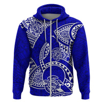 Polynesian Pride Hawaii Hoodie Hawaiian Tribal Honu Blue Version - Wonder Print Shop