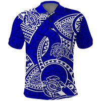 Polynesian Pride Hawaii Polo Shirt Hawaiian Tribal Honu Blue Version - Wonder Print Shop