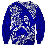 Polynesian Pride Hawaii Sweatshirt Hawaiian Tribal Honu Blue Version - Wonder Print Shop
