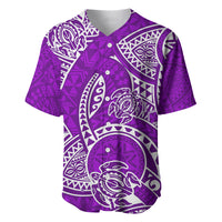 Polynesian Pride Hawaii Baseball Jersey Hawaiian Tribal Honu Purple Version - Wonder Print Shop