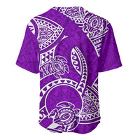 Polynesian Pride Hawaii Baseball Jersey Hawaiian Tribal Honu Purple Version - Wonder Print Shop
