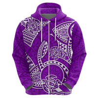 Polynesian Pride Hawaii Hoodie Hawaiian Tribal Honu Purple Version - Wonder Print Shop