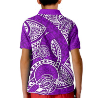 Polynesian Pride Hawaii Kid Polo Shirt Hawaiian Tribal Honu Purple Version - Wonder Print Shop