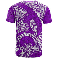 Polynesian Pride Hawaii T Shirt Hawaiian Tribal Honu Purple Version - Wonder Print Shop