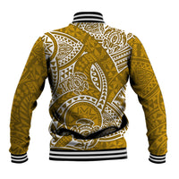 Polynesian Pride Hawaii Baseball Jacket Hawaiian Tribal Honu Gold Version - Wonder Print Shop