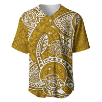 Polynesian Pride Hawaii Baseball Jersey Hawaiian Tribal Honu Gold Version - Wonder Print Shop