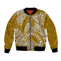 Polynesian Pride Hawaii Bomber Jacket Hawaiian Tribal Honu Gold Version - Wonder Print Shop