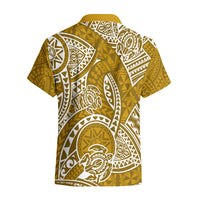Polynesian Pride Hawaii Hawaiian Shirt Hawaiian Tribal Honu Gold Version - Wonder Print Shop