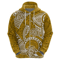 Polynesian Pride Hawaii Hoodie Hawaiian Tribal Honu Gold Version - Wonder Print Shop