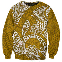 Polynesian Pride Hawaii Sweatshirt Hawaiian Tribal Honu Gold Version - Wonder Print Shop