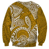 Polynesian Pride Hawaii Sweatshirt Hawaiian Tribal Honu Gold Version - Wonder Print Shop