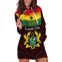 1 July Ghana Republic Day Hoodie Dress African Pattern Mix Flag Unique Style - Wonder Print Shop