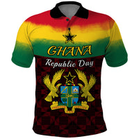 1 July Ghana Republic Day Polo Shirt African Pattern Mix Flag Unique Style - Wonder Print Shop