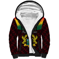 Personalised 1 July Ghana Republic Day Sherpa Hoodie African Pattern Mix Flag Unique Style - Wonder Print Shop
