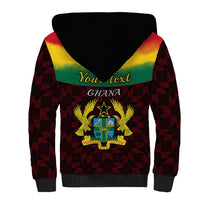 Personalised 1 July Ghana Republic Day Sherpa Hoodie African Pattern Mix Flag Unique Style - Wonder Print Shop