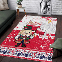 Poland Pierogi Festival Area Rug Funny Dumpling Costume With Flag - Wonder Print Shop