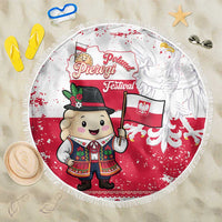 Poland Pierogi Festival Beach Blanket Funny Dumpling Costume With Flag - Wonder Print Shop