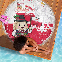 Poland Pierogi Festival Beach Blanket Funny Dumpling Costume With Flag - Wonder Print Shop