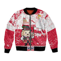 Poland Pierogi Festival Bomber Jacket Funny Dumpling Costume With Flag - Wonder Print Shop