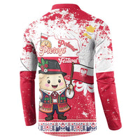 Poland Pierogi Festival Button Sweatshirt Funny Dumpling Costume With Flag - Wonder Print Shop