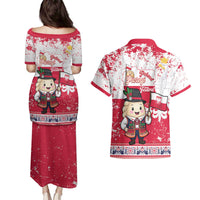 Poland Pierogi Festival Couples Matching Puletasi and Hawaiian Shirt Funny Dumpling Costume With Flag - Wonder Print Shop