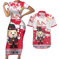 Poland Pierogi Festival Couples Matching Short Sleeve Bodycon Dress and Hawaiian Shirt Funny Dumpling Costume With Flag - Wonder Print Shop