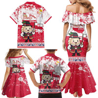 Poland Pierogi Festival Family Matching Mermaid Dress and Hawaiian Shirt Funny Dumpling Costume With Flag - Wonder Print Shop