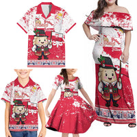 Poland Pierogi Festival Family Matching Off Shoulder Maxi Dress and Hawaiian Shirt Funny Dumpling Costume With Flag - Wonder Print Shop