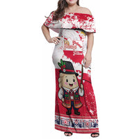 Poland Pierogi Festival Family Matching Off Shoulder Maxi Dress and Hawaiian Shirt Funny Dumpling Costume With Flag - Wonder Print Shop