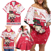Poland Pierogi Festival Family Matching Off Shoulder Short Dress and Hawaiian Shirt Funny Dumpling Costume With Flag - Wonder Print Shop