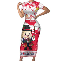 Poland Pierogi Festival Family Matching Short Sleeve Bodycon Dress and Hawaiian Shirt Funny Dumpling Costume With Flag - Wonder Print Shop