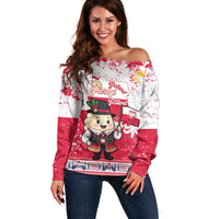 Poland Pierogi Festival Off Shoulder Sweater Funny Dumpling Costume With Flag - Wonder Print Shop