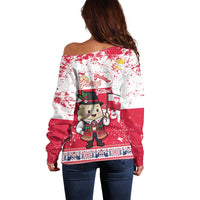 Poland Pierogi Festival Off Shoulder Sweater Funny Dumpling Costume With Flag - Wonder Print Shop