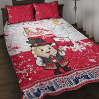 Poland Pierogi Festival Quilt Bed Set Funny Dumpling Costume With Flag - Wonder Print Shop