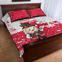 Poland Pierogi Festival Quilt Bed Set Funny Dumpling Costume With Flag - Wonder Print Shop